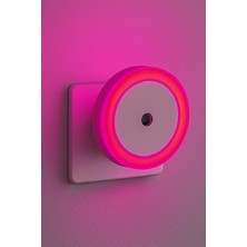 1001 Yuvarlak Otomatik Gece Lambası, Işığa Duyarlı Ldr Sensörlü, Fotoselli (Pembe)