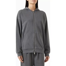 Garment Dyed French Terry Kapüşonlu Sweatshirt, Rahat Kesim ve Doğal Görünüm