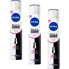 1001 Kadın Sprey Deodorant Black&white Invisible Clear 200 Ml, 72 Saat Anti-Perspirant Koruma, Ekonomik