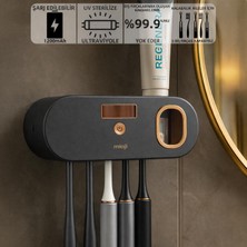 1001 UV5F 1200MAH Şarj Edilebilir Uv Sterilizatörü Otomatik Diş Fırçası Tutucusu Gri