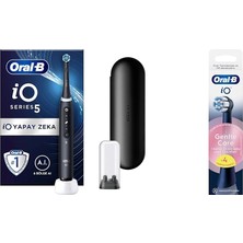 1001 Io - 5 Siyah Yapay Zeka Teknolojili Şarjlı/elektrikli Diş Fırçası + Oral-B Io Gentle Care Siya
