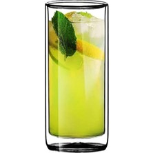1001 Yeni Tasarım, Çift Cidarlı Cam Su, Latte, Meşrubat, Smoothie Bardağı, 270 Ml, 1 Adet - 12325