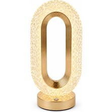 1001 Şarjlı Dokunmatik Dekoratif Dim Edilebilir Masa Lambası (Gold, Kristal Elmas)