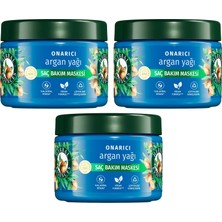 1001 Onarıcı Argan Yağı Saç Bakım Maskesi 300ML 3lü Paket
