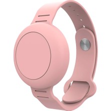 1001 Buff Tagsafe Çocuk Bileklik Silikon Airtag Uyumlu Kılıf Saat Hafif Su Geçirmez (Pembe)