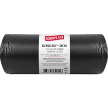 1001 Ekonomik Endüstriyel Büyük Siyah Çöp Torbası 10’lu 65×80 Cm, Kalın & Dayanıklı, Çift Ka