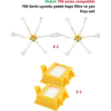 1001 Irobot 700 Serisi Uyumlu Yedek Parça Seti, 2 Fırça ve 2 Filtre, Renkli