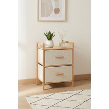 1001 Bambu Düzenleyici 2 Çekmeceli Komodin - B9199