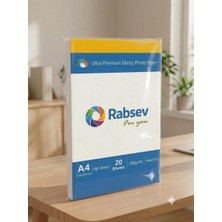 1001 Rabsev Ultra Premium Parlak Fotoğraf Kağıdı, A4, 260G/M2, Hızlı Kuruyan, 20 Yaprak