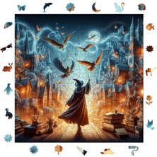 1001 Ahşap Puzzle Yetişkin - Büyücü - 353 Parça, 29 x 29 cm - Yapıştırıcı Folyo Dahil - Benzer