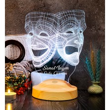 1001 3 Boyutlu Maske, Tiyatro Sanatçısına Hediye Kişiye Özel LED Lamba