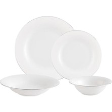 1001 Dormir 6 Kişilik 24 Parça Yemek Takımı Beyaz-Silver