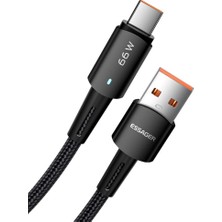 1001 Premıum Örgü Kopmaz Kablo 1metre 6A 66W USB To Type-C Şarj Kablosu Data Kablosu Akım Koruma
