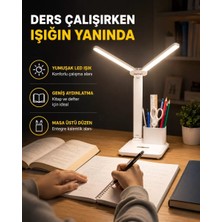Nemere Ithalat Kalemlik ve Telefon Standlı Masa Lambası – Kısılabilir LED Işık, Göz Dostu Tasarım Yeni Nesil