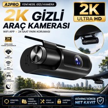 Conio Carlover A2 Pro 4K Ultra Hd Araç Içi Kayıt Cihazı, Wifi/app ile Anlık Izleme, 170° Geniş Açılı Arka Kamera