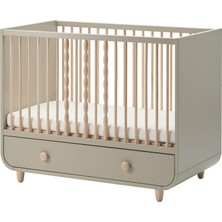 IKEA Modern Beyaz Bebek Karyolası 60X120 cm - Ahşap Sağlam Bebek Odası Mobilyası - Doğal Iskandinav Tasarım