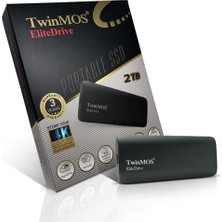Twinmos PSSD2TBMEDB, 2tb, Taşınabilir External Ssd, USB 3.2, Type-C (Dark Grey)