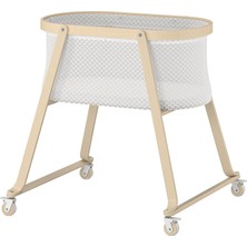 IKEA Modern Beyaz Bebek Beşiği 60X120 cm - Ahşap Sağlam Bebek Odası Mobilyası - Doğal Iskandinav Tasarım