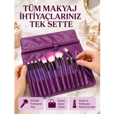 Nemere Ithalat Yumuşak Fiber Kıllardan Oluşan 12'li Makyaj Fırçası Seti Göz Farı Allık ve Kontür Için