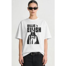 Sevbano Billie Eilish Şarkıcı Baskılı Unisex Oversize Premium Tişört