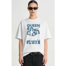 Sevbano Queen Rock Metal Müzik Grubu Baskılı Unisex Oversize Premium Tişört