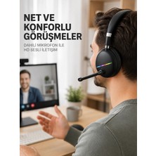 Nemere Bluetooth 5.0 Kablosuz Kulak Üstü Kulaklık Mikrofonlu Rgb Aydınlatmalı