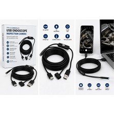 Azurtech USB Type-C Endoskop Kamera 720P – Android ve Pc Uyumlu Su Geçirmez Mikro Kamera, 6 LED Işıklı
