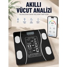 Beruflic Akıllı Vücut Analiz Baskülü Bluetooth Bağlantılı 4 Sensörlü LCD Ekranlı Dijital Tartı