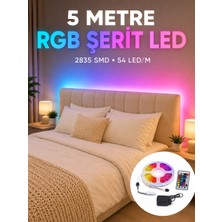 Nemere 2835 Rgb Şerit LED 5 Metre 54 Led/m Uzaktan Kumandalı Renkli Dekorasyon Işığı
