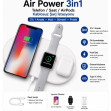 Schitec Air Power 3in1 Telefon/saat/airpods Wireless Kablosuz Şarj Istasyonu