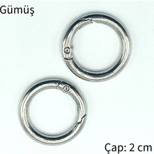 Oxford İplik Metal Yaylı Çanta Halkası 1 Çift 2 cm - Gümüş