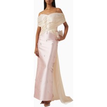 Ac By Aanchal Chanda Crystal-Embellished Off-Shoulder Dekolteli Uzun Kadın Elbise