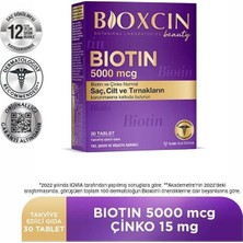 Bioxcin Biotin 5000 mcg 30 Tablet Türkiye Menşeli Saç, Cilt ve Tırnak Sağlığı İçin Destekleyici
