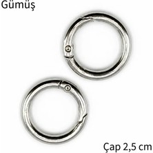 Oxford İplik Metal Yaylı Çanta Halkası 1 Çift 2,5 cm - Gümüş