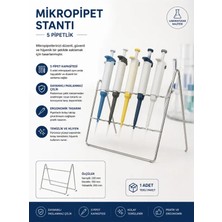 Labolist Mikropipet Stantı 5'pipetlik- Nikel Kaplama