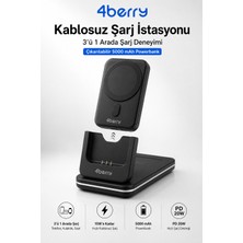 4berry BWLM01B Sihay Powerbank & Stand 10 000 mAh 20 W Hızlı Şarj Kapasitesi ile Taşınabilir