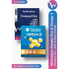 Wellvalens Kadınlara Özel Destek Paketi | Omega 3 30 Softjel + FemmeFire 30 Tablet
