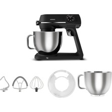 Karaca Multichef Artisan Digital Ekran 7 L Tam Döküm Stand Mikser Siyah 1800w Hamur Yoğurma Makinası