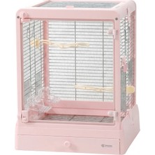 Dayang Camlı Paslanmaz Çelik Kuş Kafesi Pembe 42*42*53CM