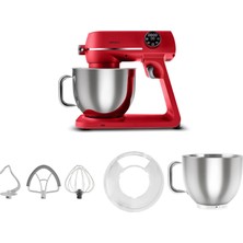 Karaca Multichef Artisan Digital Ekran 7 L Döküm Stand Mikser Kırmızı 1800w Hamur Yoğurma Makinası