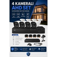 theKAM 4 Kameralı Ahd Güvenlik Kamera Seti 1080P Full Hd Dvr Kayıt Cihazı 4X18 Metre Kablo Gece Görüşlü