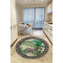 Aymira Home Home Dekoratifmakinede Yıkanabilen Kaymaz Taban Yuvarlak Mutfak ve Balkon Halısı