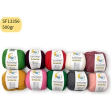 Oxford İplik 10'lu Paket Eco Cotton Baby - Ince Cotton Ip - Tığ Işi - Punch Ipi- 500 Gram Mix SF13356