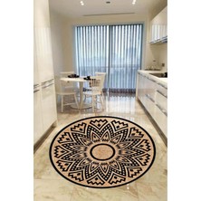Aymira Home Home Dekoratifmakinede Yıkanabilen Kaymaz Taban Yuvarlak Mutfak ve Balkon Halısı