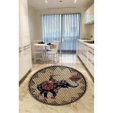 Aymira Home Yıkanabilen Kaymaz Taban Yuvarlak Mutfak ve Balkon Halısı