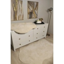 Aymira Home Home Post Halı Peluş Tavşan Tüyü Hissi Yıkanabilir Dekoratif Krem AY1967