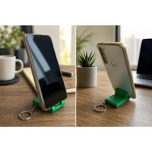 Tarzını Seç 3dmarketi 3’ü 1 Arada Mini Telefon Tutucu Anahtarlık Charm – Yeşil 3,5 × 7 × 1 cm