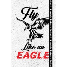 Sketch Fly Like An Eagle Lastikli Çizgili Defter