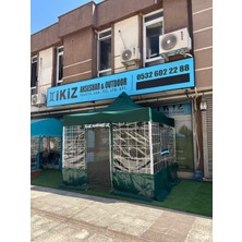 İkiz Aksesuar 3x3 Sineklikli Yeşil Gazebo Çardak