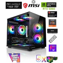 Zeiron GTA-VI Black AMD Ryzen 5 7500F-MSI A620M-B/ MSI Geforce RTX 5060 X2 Ice/1TB M.2/16GB DDR5 Siyah-Oem Oyuncu Paket